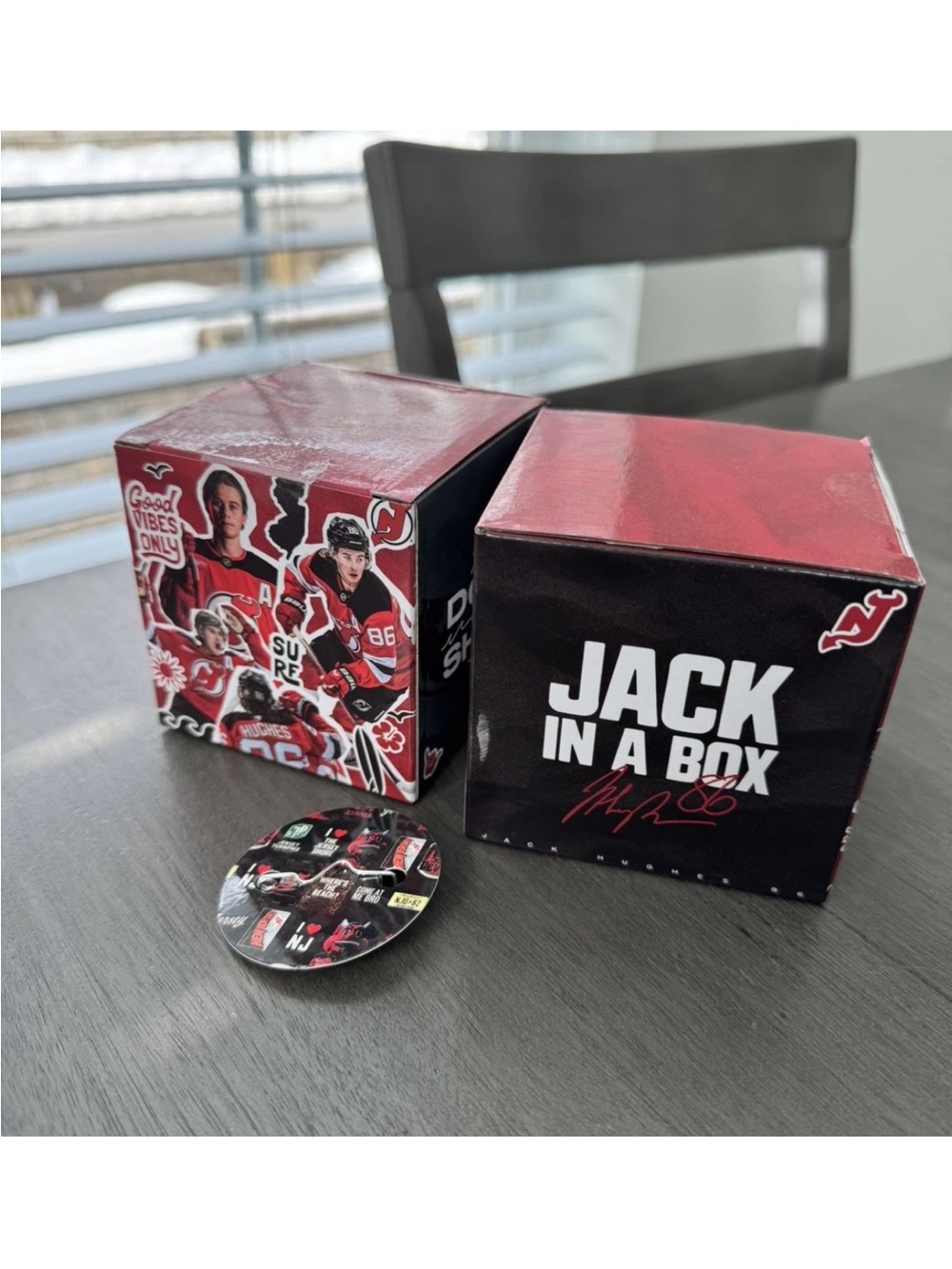 TWO (2) 2026 Jack Hughes NHL NJ Devils SGA “JACK IN THE BOX” (Not a Bobblehead)